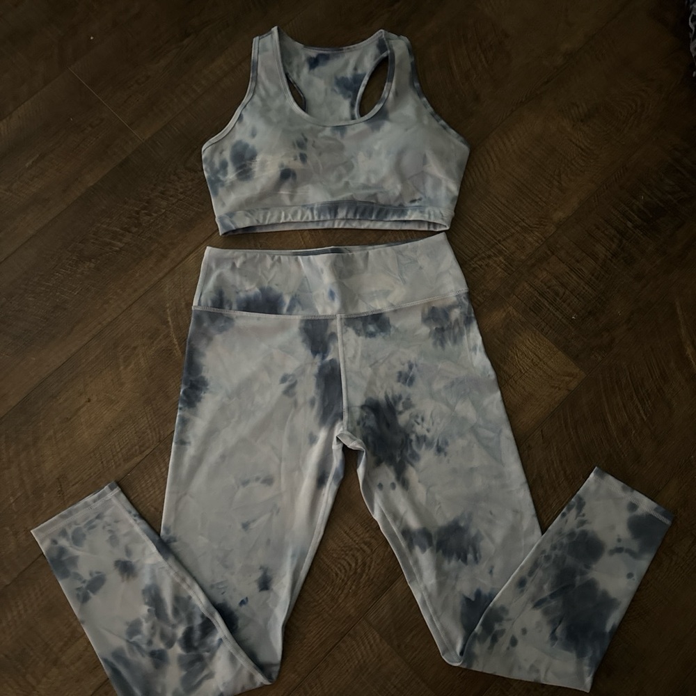Tie-Dye Sports Bra and Leggings Set
